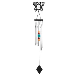 ICE ARMOR 34" Long Metal Black Butterfly Chime
