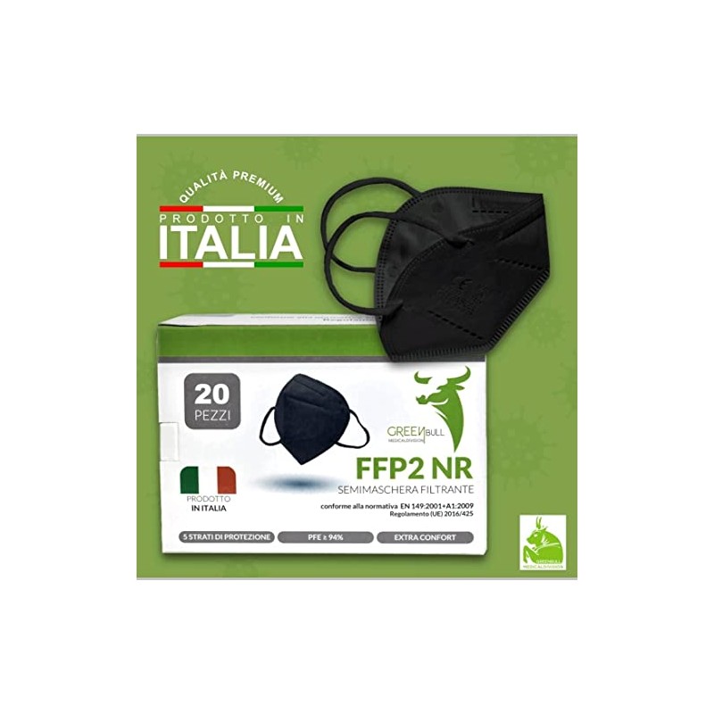 PERISTEGRAF Black FFP2 Masks Pack of 20 - CE 2233