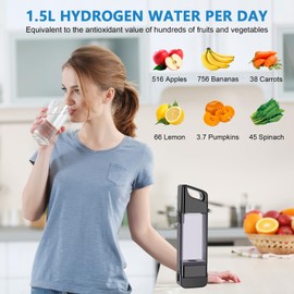 Wasserstoff Wassergenerator, Wasserstoff Generator mit SPE und PEM Technologie, 300ML Tragbarer Wasserionisierer Wasserstoff Konzentration 1500-3000 PPB, USB Wiederaufladbar Wasser Ionisator (Schwarz)