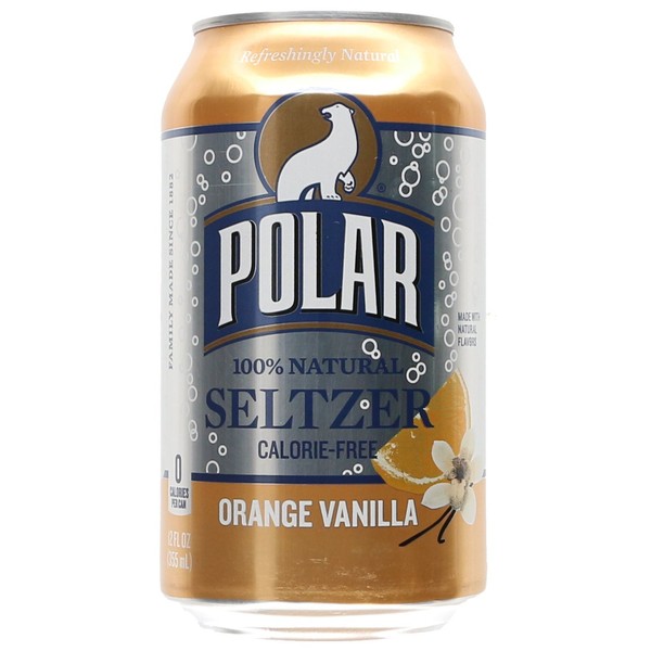 Polar Seltzer Water, Orange Vanilla, 12 fl oz