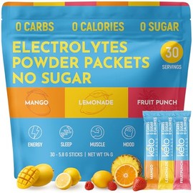 Keto Vitals- Paquetes de Electrolitos en Polvo Originales  Paquetes de Viaje de Electrolitos Keto Friendly  Variedad Individu                         