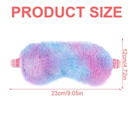 YOCDNOV 2Stück Plüsch Schlafaugenmaske -Augenmaske Flauschige Augenabdeckung Bequeme Schlafmaske Augenbinde Regenbogen Kunstfell Augenschutz für Kinder Mädchen Jungen Damen Reisen Nickerchen