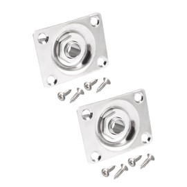 uxcell 1/4 Inch 6.35mm Guitar Mono Output Jack Plate Input Socket for Electric Guitar, Chrome 2Pcs