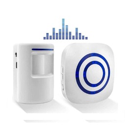 Motion Sensor Alarm with 1 Electronic Plug-in Receiver, 1 PIR Motion Sensor Detector, Wireless Door Bell, Visitor Alert, Security Warning, Alarm of 38 Ringtones (Waterproof)