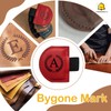 MOTEERLLU Leather Magnetic Bookmark with Pen Holder - Initial Pattern