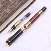 LANCHEN Imitation Wood Red with Carved Flower Medium Nib 0.5
