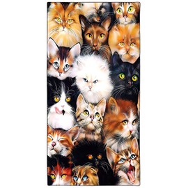 Zomer Beach Towel Large 90 x 180 cm Quick-Drying Microfibre Printed with All Types of Cats Motif