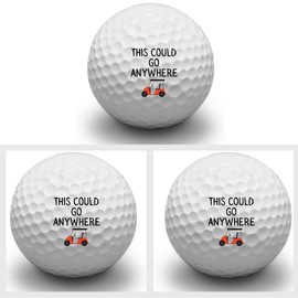 Second Ave Pack of 3 Joke Funny Golf Balls This Could Go Anywhere Father's Day Christmas Birthday Golfer Gift
