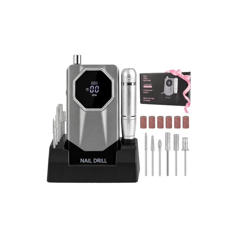 Esmerl para Uñas Eléctrica,Drill para Uñas Profesional 45000 rpm de