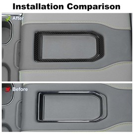 JWWY Armrest Center Console Cover Trim for 2019-2023+ Chevy Silverado GMC Sierra,2020-2023+Suburban,2021-2023+Tahoe GMC Yukon,Carbon Fiber Interior Accessories