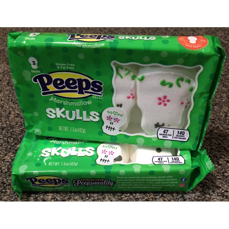 PEEPS BRAND Marshmallow Peeps - Pumpkins, Ghosts, Skulls - 1.5