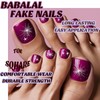 BABALAL Press on Toenails Short, Purple Toenail Press Ons Square