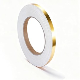 Gold Duct Tape, Self Adhesive Gold Foil Tapes Golden Pinstripe Decorative Tape Portable PVC Washi Tapes for Decorating Home Walls Floors Bathroom Graphic Arts DIY Crafts