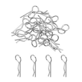 sourcing map 20pcs 30-Degree Angle RC Body Clips Bent Springy R Pins 20x1x6mm for All 1/8 1/10 Scale Model RC Car,Crawler Truck Shell Replacement Parts(Silver)
