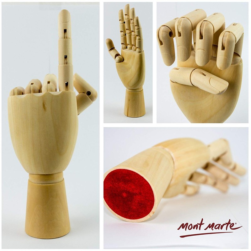 Mont Marte Mannequin Hand – Wooden Model Hand – Left