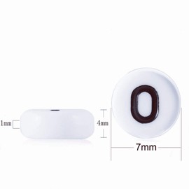 Looconi 500pcs White Acrylic Number Beads 7x4mm Mixed Number Beads Acrylic Plastic Round Shape Loose Beads