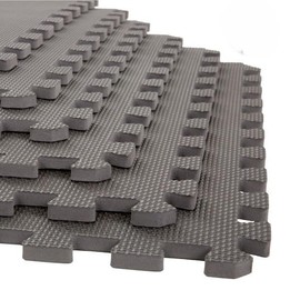 EVA Foam Mat Tiles 18-Pack - 72 SQ FT of Interlocking Padding for Garage, Playroom, or Gym Flooring - Workout Mat or Baby Playmat by Stalwart (Gray)