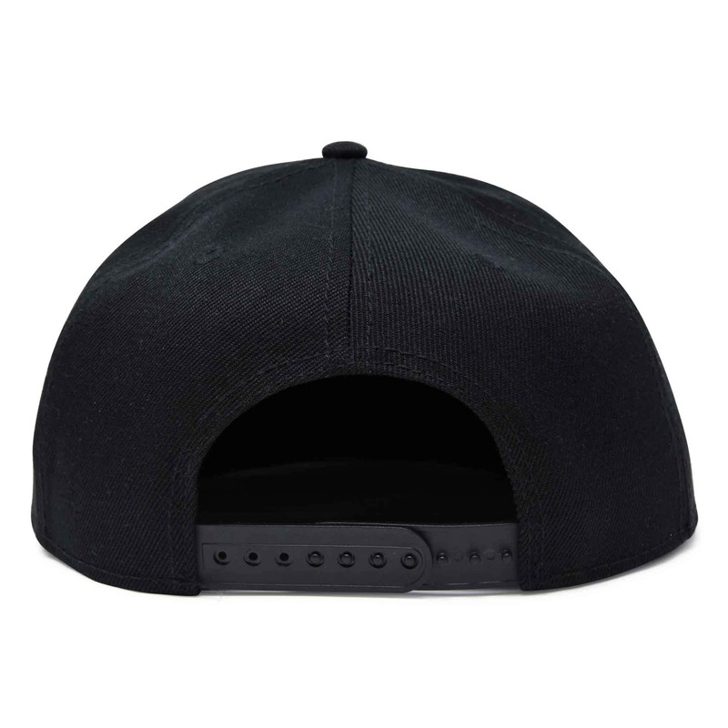 DALIX Cheeseburger Embroidered Snapback Flat Billed Hat in Black