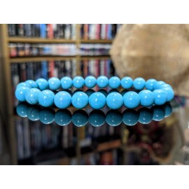 RAYON Baby Blue Turquoise Bead Bracelet Men Women 8mm Stretch 7 7.5 8 8.5 inch