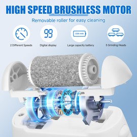 Electric Callus Remover for Feet, 17-in-1 Professional Pedicure Tools Foot Care Kit, Portable Rechargeable Electric Feet File, Waterproof Foot File, Perfect for Dead Skin (White)