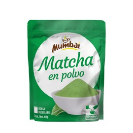 Mumbai Matcha en Polvo 60 Gramos, 100 Natural, Bolsa Resellable                                                                                       