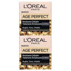 L'Oréal Paris Age Perfect Cellular Renaissance Revitalising Face Cream Treatment with Neoesperidin Vitamin E Brightening, Smoothing and Tonic for Mature Skin - 2 Bottles of 50 ml