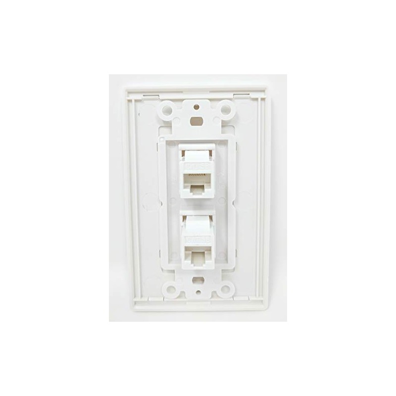 RiteAV - 2 Port Cat5e Ethernet Wall Plate Screwless Decorative