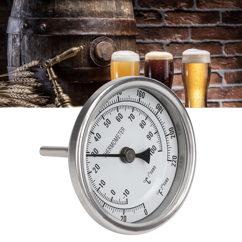 1/2" NPT Stainless Steel Pot Thermometer Metal Dial Thermometer for