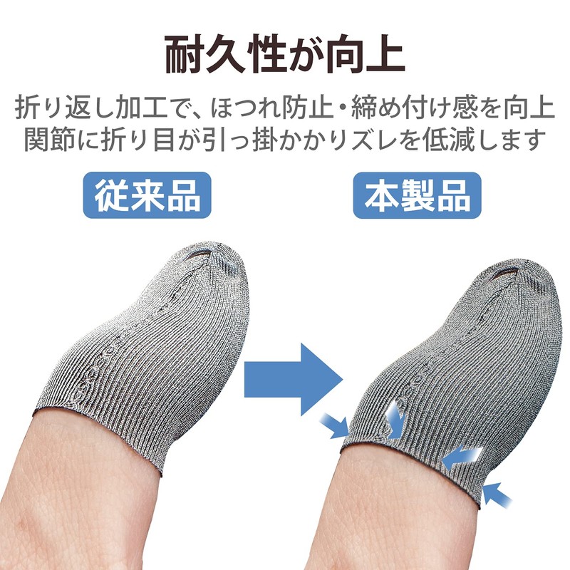 Elecom P-GMFF04SSV Smartphone Game Accessory Finger Cap FIT Silver Fiber