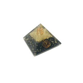 Black Tourmaline Crystal Orgone Pyramid Healing grounding Stone Chakra Pyramid EMF Protection Positive Energy Generator Orgonite Meditation, Balance Stones 65-70 MM with Velvet Phouch