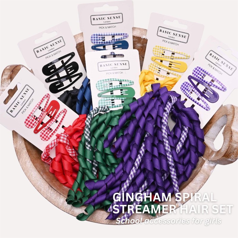 Basic Sense 2PCS Spiral Streamer Elastics and Hair Snap Clips