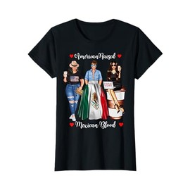 American Raised Mexican Blood USA Flag Patriotic Mexico Flag T-Shirt