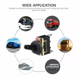 GEARCELL Heavy Duty Toggle Switch 15A 250V, 20A 125V, SPST 2 Pin ON/Off Toggle Switch with Waterproof Boot Cap Cover for Boat Car Marine RV Vehicles Truck, 5 Pack