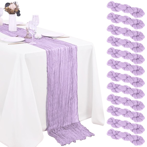 12 Pack Lavender Cheesecloth Table Runner 20 x 120 inch