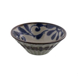 Tableware East Japanese Tableware Bowl, Medium, 4.7 inches (12 cm), Ryukyu Karakusa Ruri sh-016-01