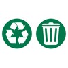 Two Pack Recycling Symbol Trash Can Vinyl Decal Stickers