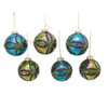 Kurt Adler 80MM Green, Blue, Gold and Purple Glass Ball