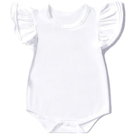 Y·J Back home Baby Girl Ruffle White Onesie Shirt Infant Cotton Clothes Toddler Suit Clothing Summer Onepiece Outfit Sleeveless Bodysuit Newborn Romper,18-24 Months