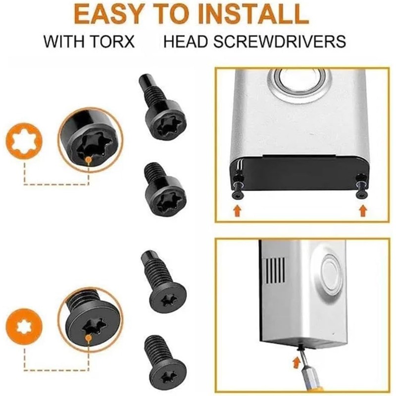 20Pcs Black 4 Size Video Doorbell Screws, Ring Doorbell Screws,