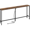 SUPERJARE 70 Inch Console Table with Outlet, Sofa Table with