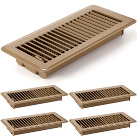 4 x 10'' Floor Vent Covers Heavy Duty Floor Register Metal Heat Vent Covers with Rust Proof Finish for Home Floor Heater (Brown,4 Pcs)