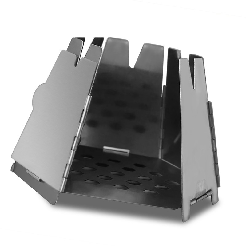 Mini Folding Stainlesss Steel Hexagon Wood Stove Portable Outdoor Camping