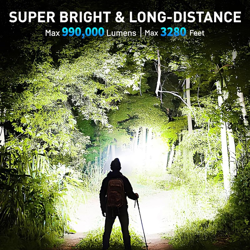 crazybrace Rechargeable Headlamp High Lumens 2Pack, 990000 Lumen Super Bright