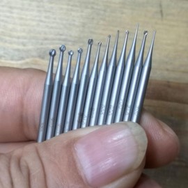 Gokoti 12Pcs Round Shape Ball Burr Set - 3/32Inch Shank Jewelry Making Burs Round Ball Shape Engraving Bits