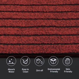 koloko Runner Rug 2ft x 3ft Indoor/Outdoor Carpet Runners, Hallway Runner Rugs with Non-Slip Rubber Backing, Custom Sizes Door Mat for Laundry Room/Kitchen/Entryway/Garage, Stripe Red