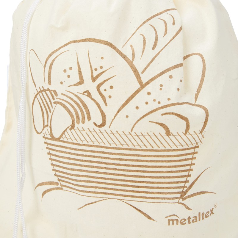 Metaltex 239243 Sac à Pain Coton Blanc 34 x 43