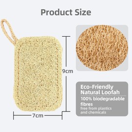 Suytvenxau 2 PCS Loofah Natural Shower Sponges, Eco-Friendly Exfoliating Body Sponge for Skin Care, Bath Spa, Kitchen Cleaning, Soft Touch, Multi-Purpose Organic