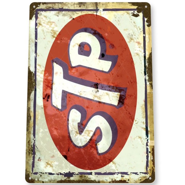 STP Tin Sign 11x8 Inch Lubricant Oil Mechanic Garage Metal