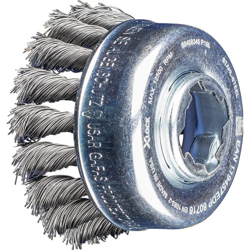 PFERD Cup brush, diameter 65 mm, braided, 0.35 mm steel