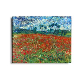 IPIC - Poppy Field Floral Vintage, Vincent Van Gogh Art Reproduction, Giclee Print Canvas Oversized Wall Art for Home Decor, 40" W x 32" H